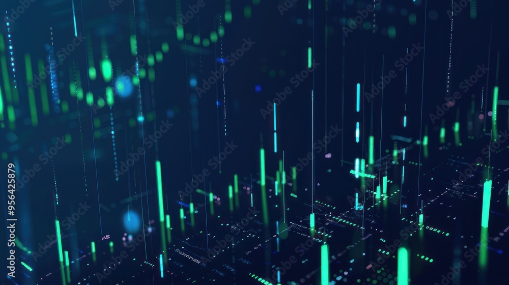Poster abstract digital data visualization