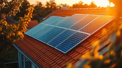 Mierlo the Netherlands 22 June 2024 Integrated solar panels Photovoltaic panels in the roof Roof tile Of Solar Panels View of solar panels solar cell in the roof house with sunlight : Generative AI