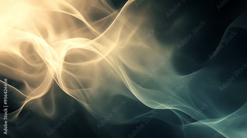Poster abstract background with flowing lines of light and dark shades.