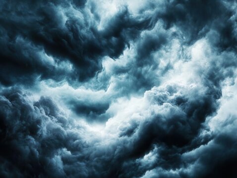 Cold front moving in with heavy clouds and wind, changing weather, turbulent atmosphere
