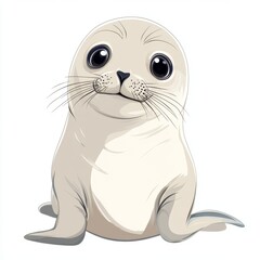 vector graphic of a cute harp seal