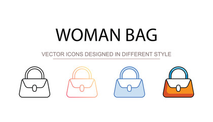 Woman Bag icon design with white background stock illustration