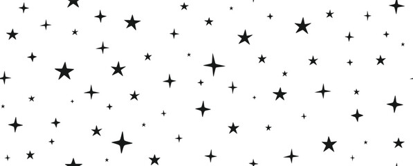 Obraz premium Hand drawn cute star seamless pattern. 