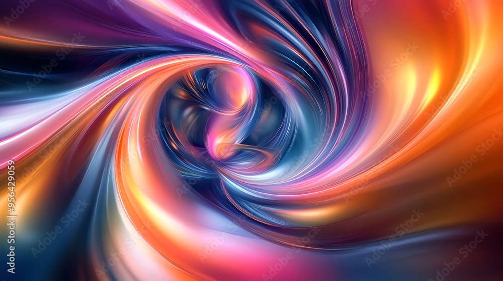 Poster abstract colorful swirls create a dynamic and hypnotic effect.