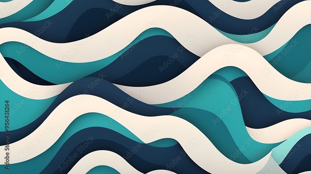 Poster seamless abstract illustration vector style liquid form background of colorful waves and lines with 