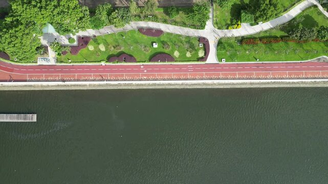 the landscape of Shing Mun River promenade  Sept 1 2024
