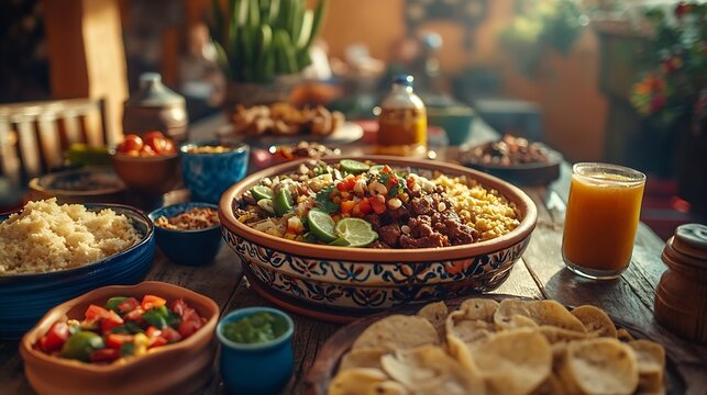 delicious typical homemade Mexican food : Generative AI