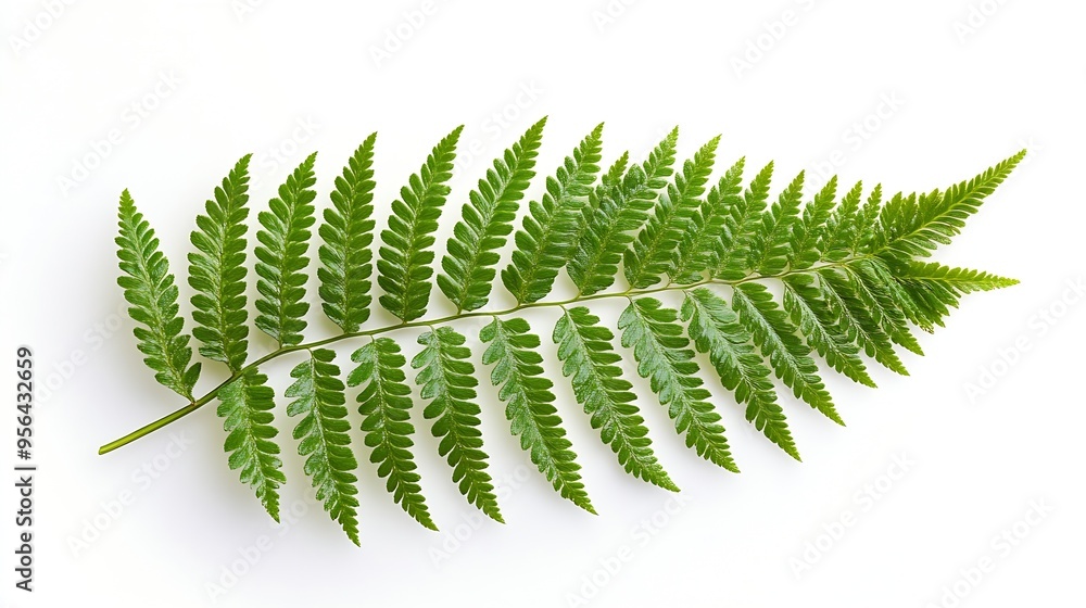 Poster fern leaf sear fern isolated on white background with clipping path : generative ai