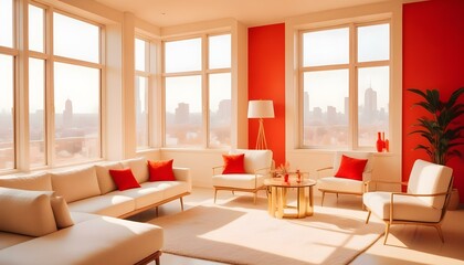 Obraz premium Photo interior modern design room 3d illustration