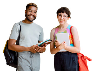 University students png sticker, transparent background