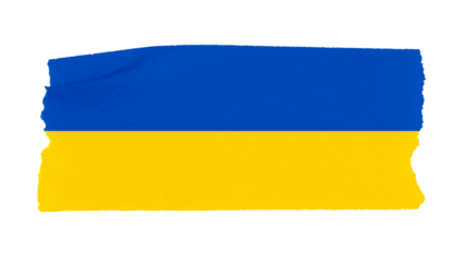 Ukrainian flag png sticker, washi tape design, transparent background