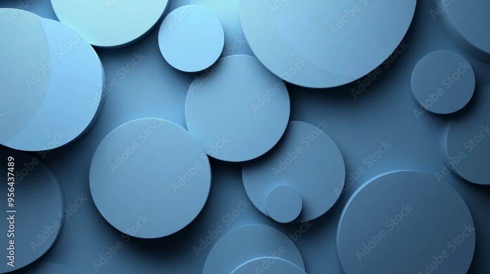 Canvas Prints blue round circles background
