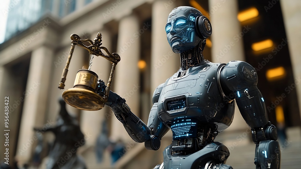 Leinwandbilder AI ethics or AI Law concept Developing AI codes of ethics Compliance regulation standard  business policy and responsibility for guarding against unintended bias in machine learning al : Generative AI