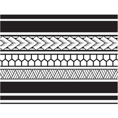 Polynesian tattoo tribal band design. Samoan tattoo tribal ornament border.
 Decorative seamless pattern.