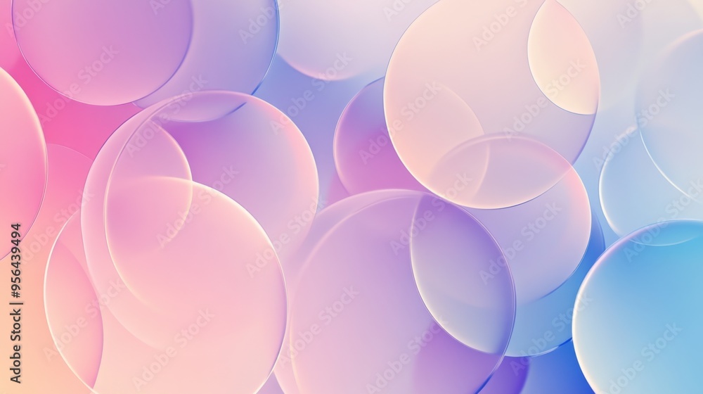Poster gradient background with overlapping transparent circles, giving a sense of depth and space