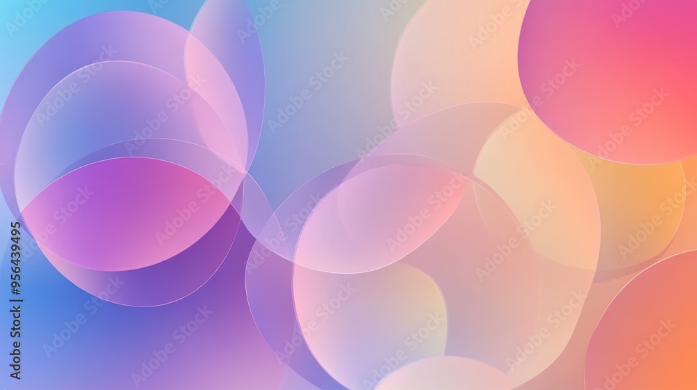 Poster gradient background with overlapping transparent circles, giving a sense of depth and space