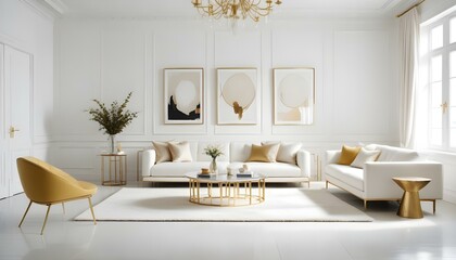 Fototapeta premium Photo interior modern design room 3d illustration