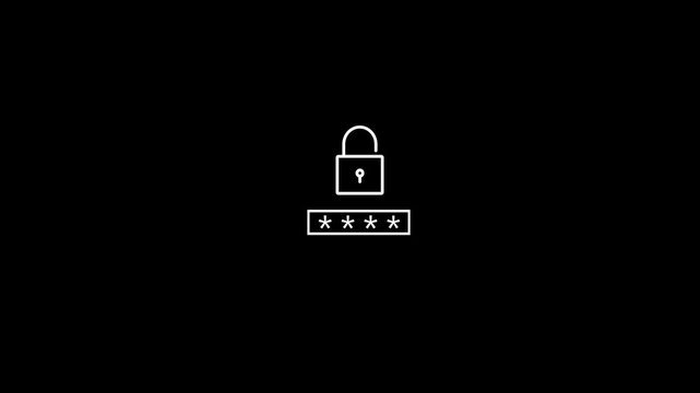 wrong and Right password icon on white and black background. 4K Video motion graphic animation.