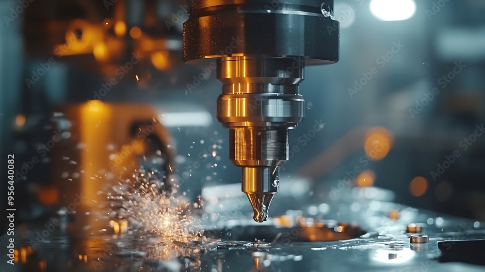 Poster the cnc milling machine rough cutting the injection mold parts by indexable tools the mold and die m
