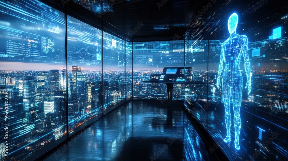 Aufkleber the advanced observation room features large windows with a stunning city view, complemented by a gl