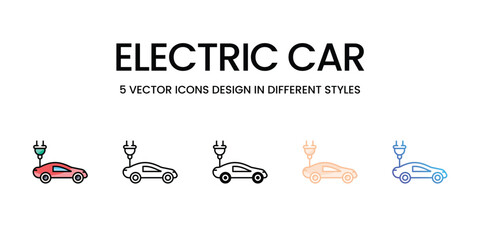 Electric Car icons set ready to use vector icon stock illustration