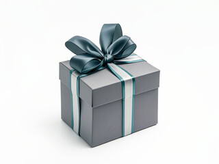 Grey gift box isolated on white background