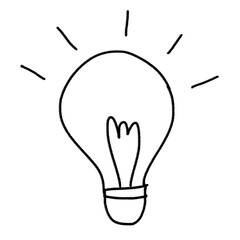 Light bulb png doodle sticker, creative idea transparent background