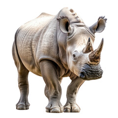 Fototapeta premium Rhinoceros object isolated on transparent png. 
