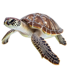 Fototapeta premium Sea turtle object isolated on transparent png.