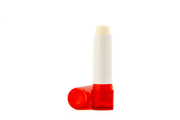 Lip Balm isolated on white background. Side view, close-up.