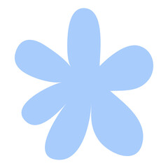 Blue flower png sticker, cute shape on transparent background