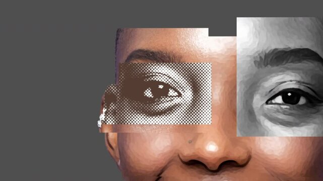 Collage art of mix diverse people faces including males and females in different nationalities , ages and sex