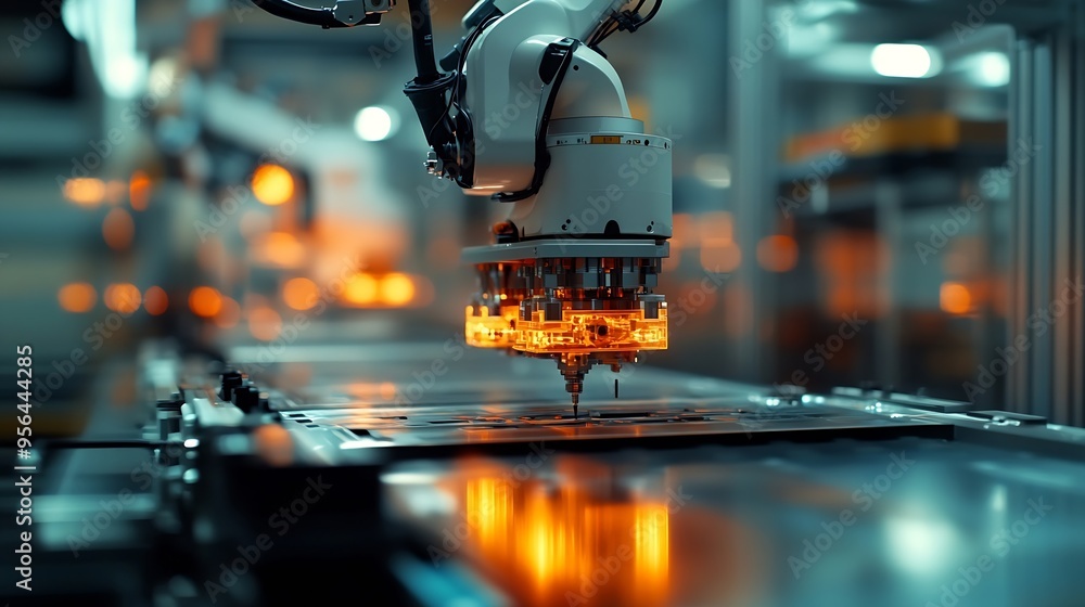 Aufkleber mlp smart industry robot arms for digital factory production technology showing automation manufactu