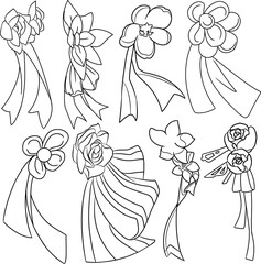 set of wedding accessories