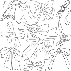 set of ribbon bow design