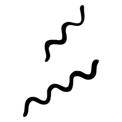 Png black doodle line sticker, squiggly, transparent background