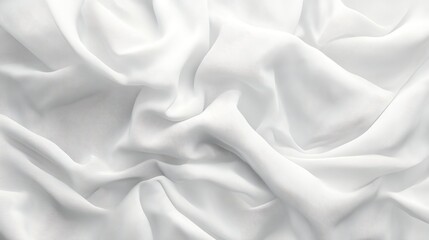 Smooth white fabric with soft folds and wrinkles.
