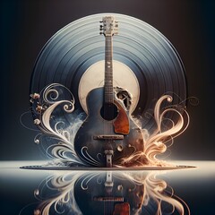 abstract background with guitar