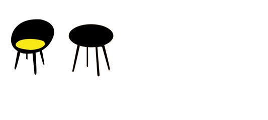 Illustration Of table and chair, Folding chair vector,Top furniture icon,Table and chair silhouette,Fine wood furniture,