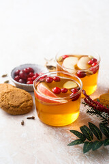 Traditional homemade apple punch with spices