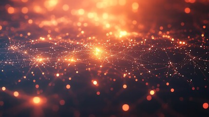 Obraz premium Abstract glowing lines and dots forming a network pattern.
