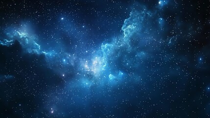 A starry night sky with a faint nebula.