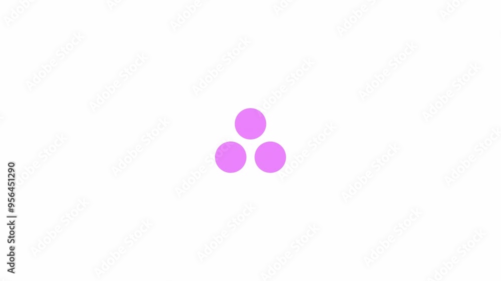 Poster spinning triangle of dots loading animation. digital technology animated element 2d abstract 4k vide