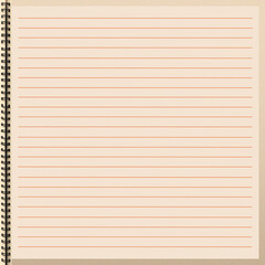 Obraz premium simple beige grainy textured spring notebook background, a lined space for a text 