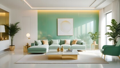 Fototapeta premium Photo interior modern design room 3d illustration