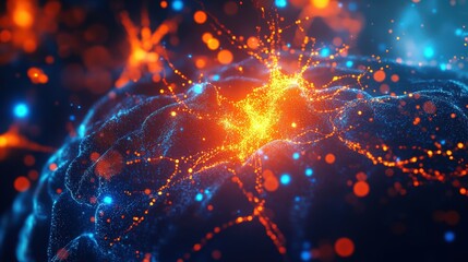 Vibrant blue and red glowing DNA strands in an abstract depiction, set against a blurred background. Concept of genetics and molecular science