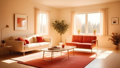 Fototapeta premium Photo interior modern design room 3d illustration