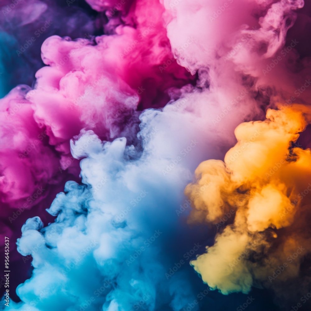 Aufkleber These prompts should work well for generating stock photos that feature colorful smoke in a 16:9 aspect ratio.