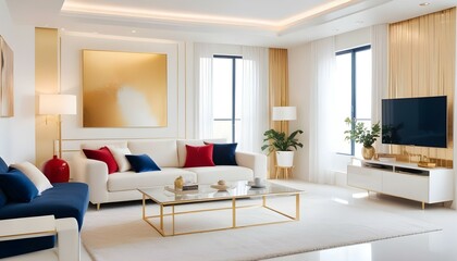 Fototapeta premium Photo interior modern design room 3d illustration