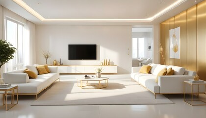 Fototapeta premium Photo interior modern design room 3d illustration